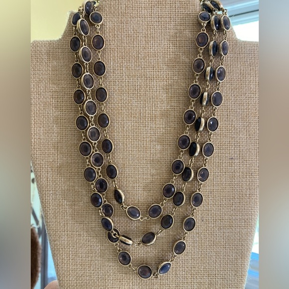 Banana Republic Multi Chain with Bezel Stones Statement Necklace‎ - Picture 6 of 12